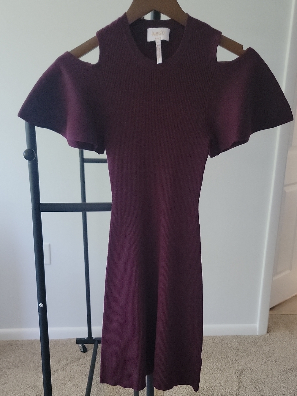 Laundry By Shelli Segal Plum One-Shoulder Knit Dress